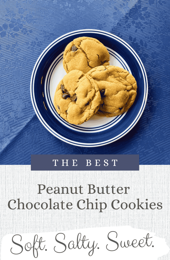 pin image for peanut butter chocolate chip cookies