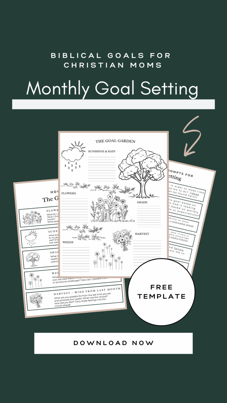 monthly goal setting template pin